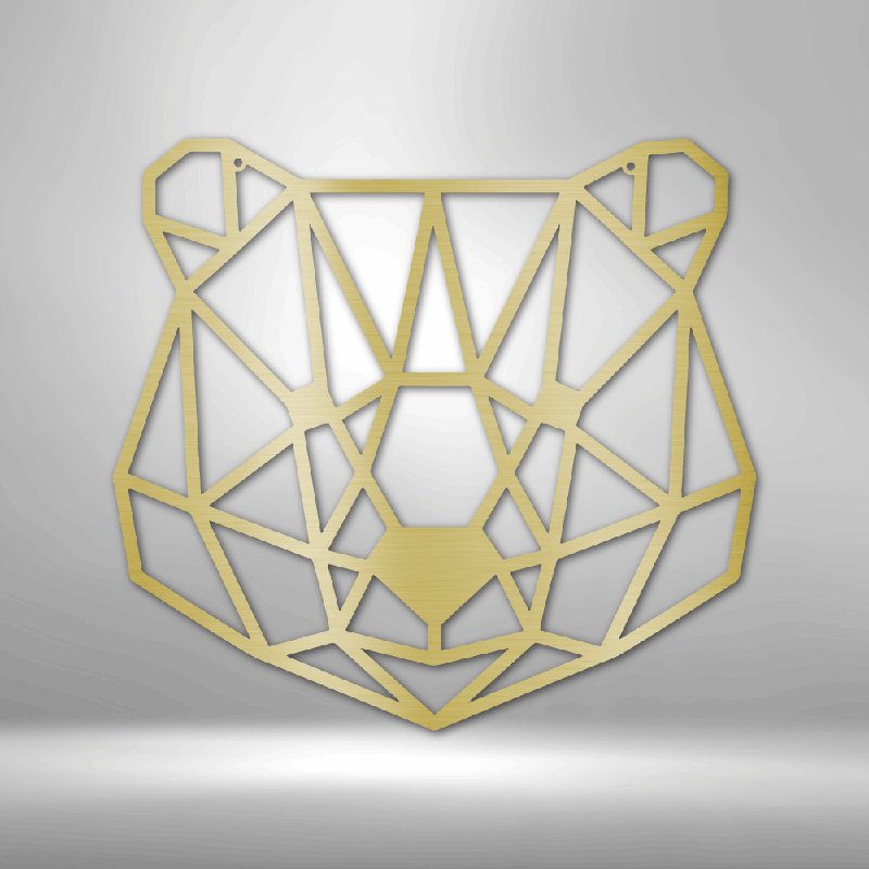 Ours géométrique en métal découpé au laser thermolaqué pour la maison et le bureau Décoration murale en métal de différentes tailles et couleurs