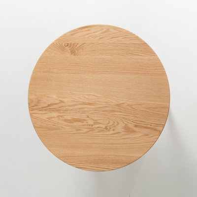 Fjord 23.6"W Solid Oak Modern Round Side Table