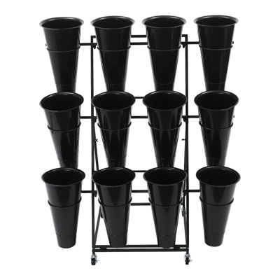 Kaydence 3 Tier Plant Stand Flower Display Rack with Wheels by Primrue