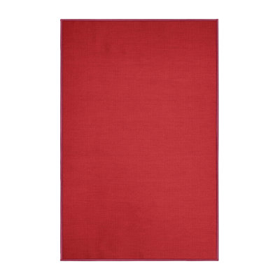 Machine Washable Solid Red Area Rug