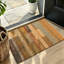 Multi Earth Tone Striped Patchwork 47 x 31 in Small Area Rug