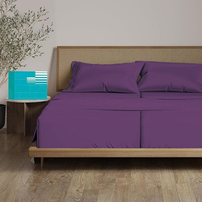 Split King Sheets for Adjustable Beds 5-Piece Split King Sheet Set, 800 Thread Count 100% Egyptian Cotton,21" Deep Pocket Adjustable Bed Sheets, Plum Solid