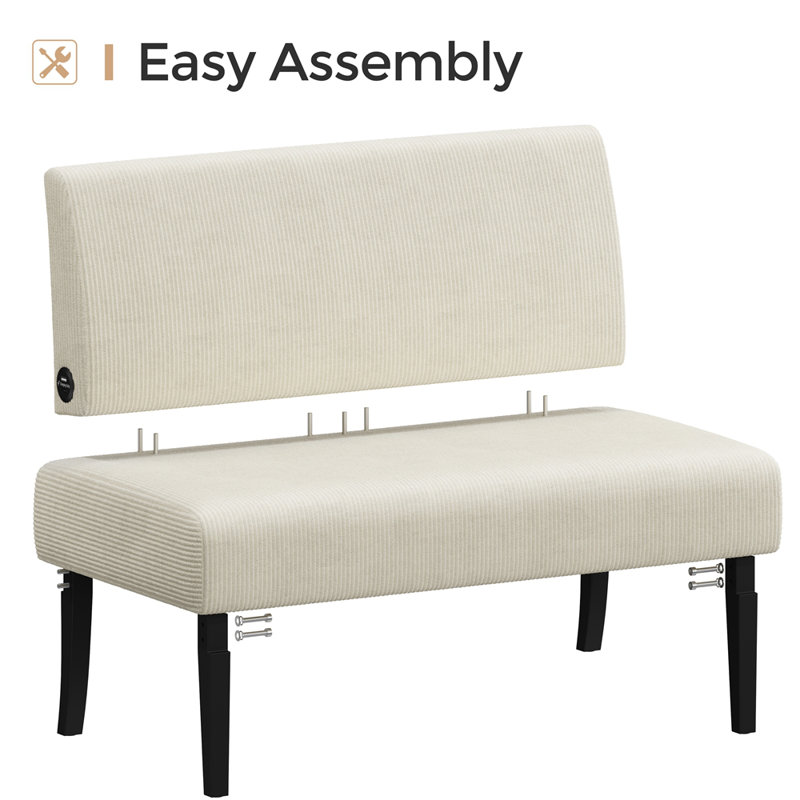 Corduroy Loveseat Mini Sofa with Rubberwood Legs for Small Spaces