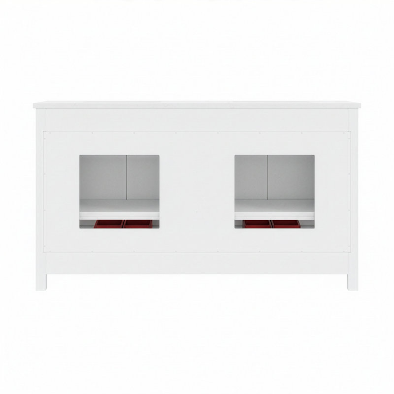 Through Lines 60" Double Bathroom Vanity, White