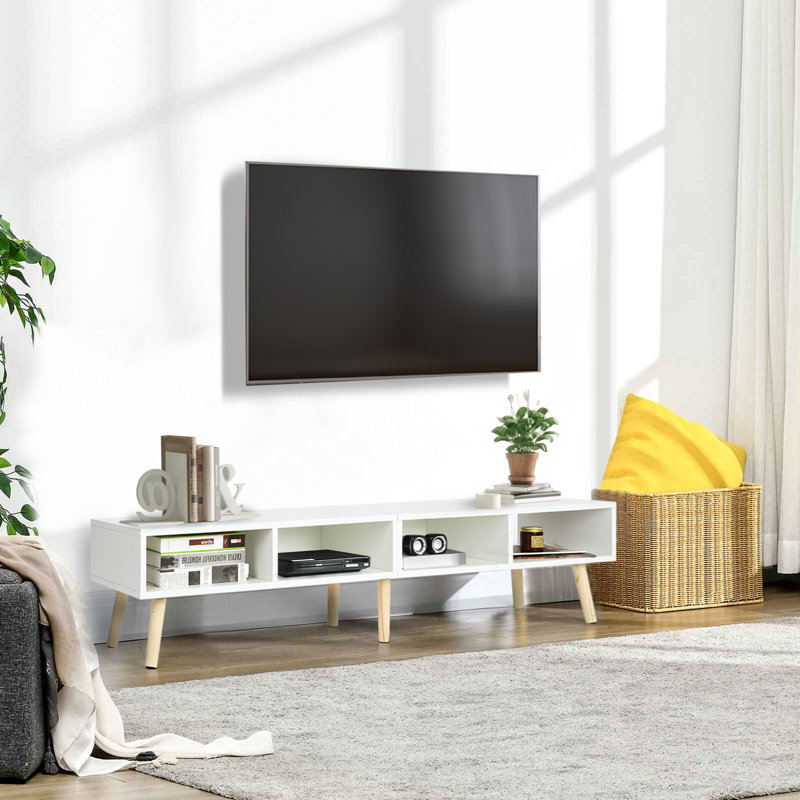Meuble télé pour téléviseur de 65 po ou moins Janci, Blanc