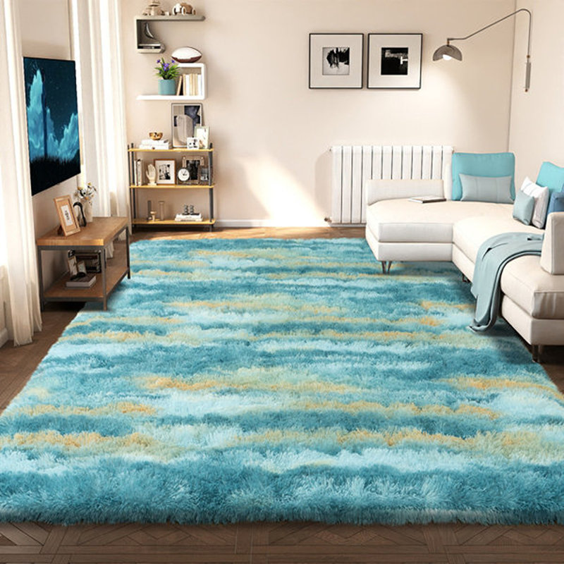 Ultra Fluffy Fuzzy Shag Area Zebra Stripes Indoor Carpet for Living Room Bedroom Bedside Office Hotel, Rectangle 9' x 12'