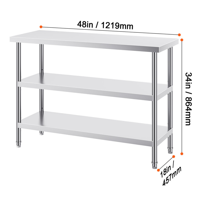 VEVOR 121.9 L x 45.7 W x 86.4 H