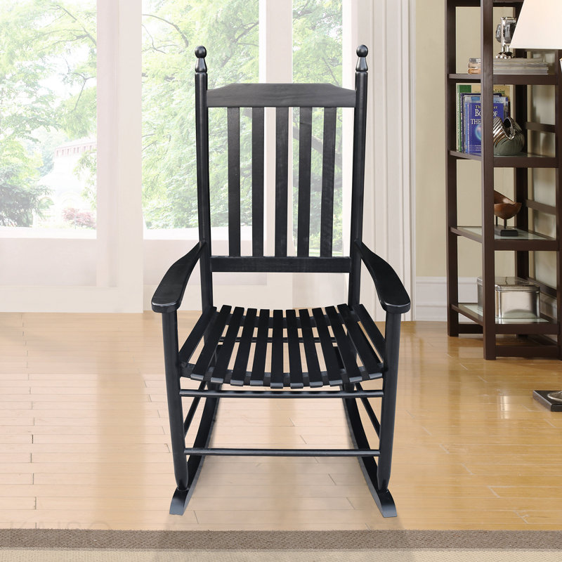 Chaise berçante en bois noir sans passe-partout