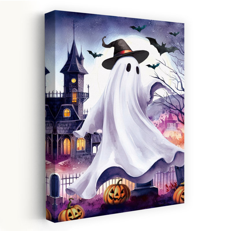 Art contemporain de chauve-souris Witchy Ghost, H 24 po x l 16 po