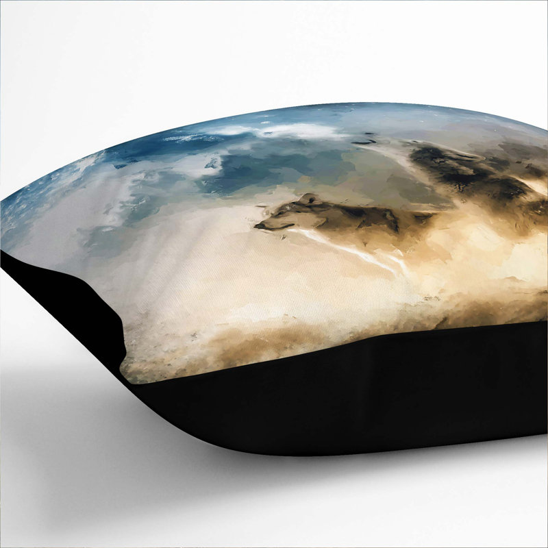 Wolves Howling in the Forest Cushion with Filling, Black, 40cm H x 40cm W x 15cm D