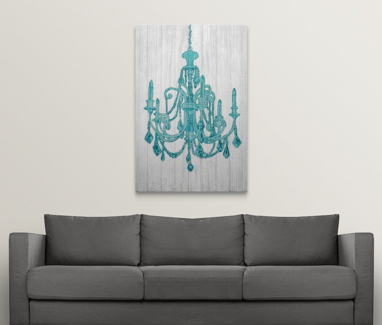 «Luxurious Lights III Turquoise» par Mundell, reproduction d'art, H 48 po x l 32 po x P 1,5 po, Toile
