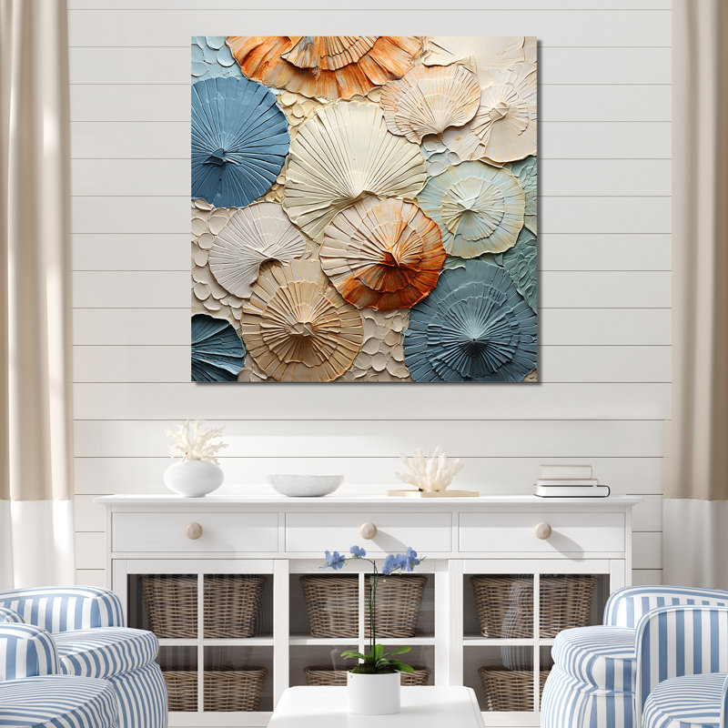 «Coastal Mosaic Seacreatures I», reproduction sur toile, Toile tendue, H 30 po x l 30 po x P 1 po