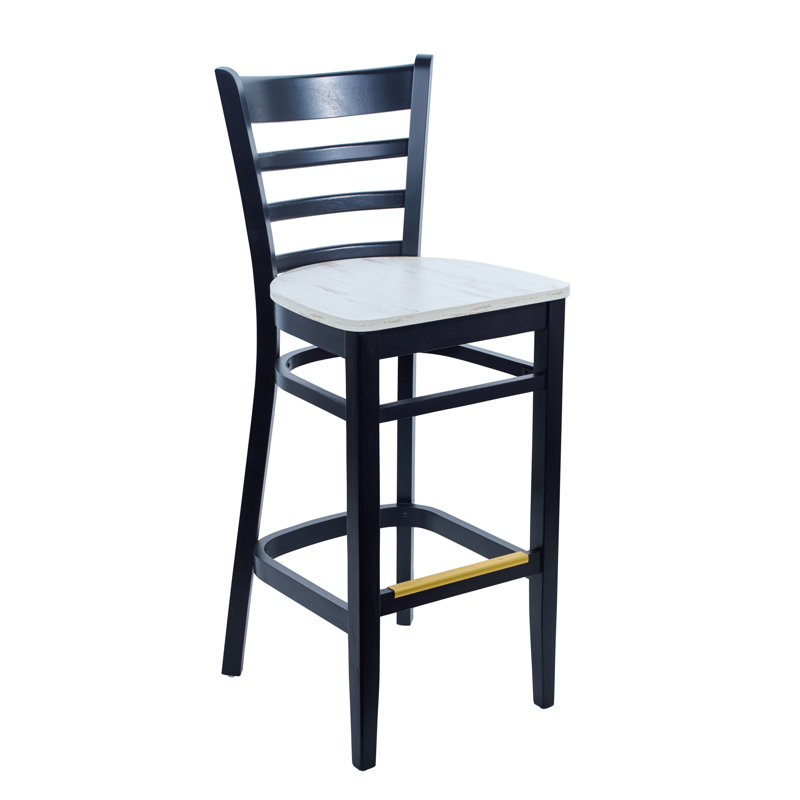 Berkeley 30.25'' Bar Stool, Antique White/Black