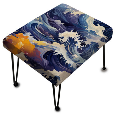 Motif japonais mauve à vagues japonaises Hokusai