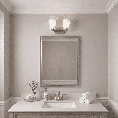 2-Light Bathroom Vanity Light in Satin Nickel