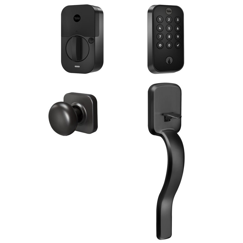 Yale Assure Lock 2 Keypad With Bluetooth And Ridgefield Handle, Black Suede