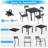 Outdoor Metal Swivel Patio Set - 4 Armchairs & Table