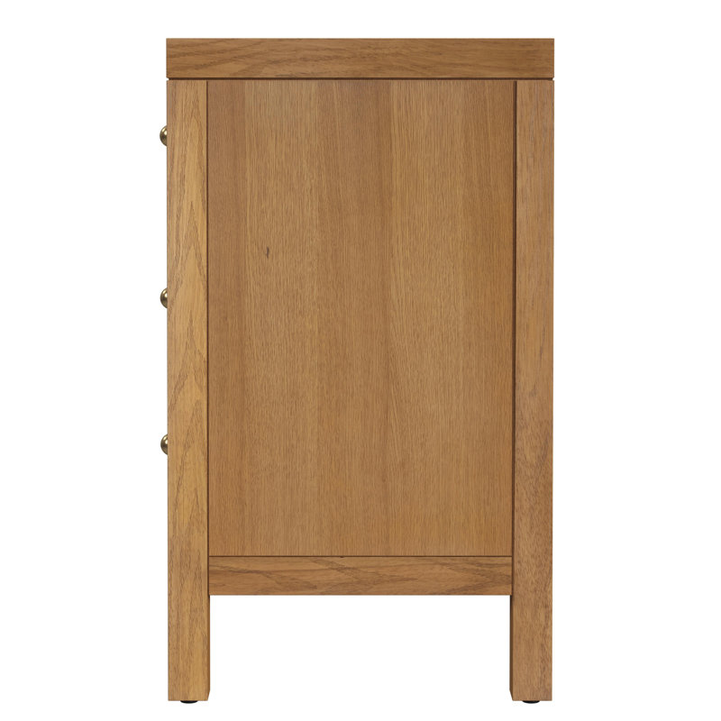 Celine 25" 3-Drawer Nightstand, Natural, Natural