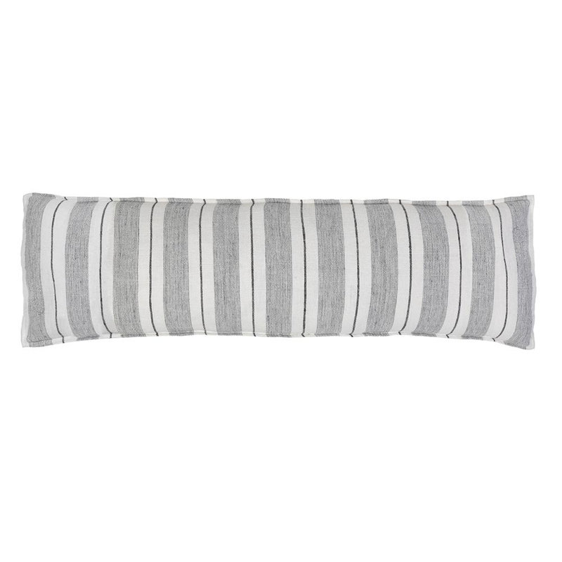 Laguna Lumbar Pillow Cover & Insert, Gray/Charcoal