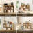 5-Section Closed Back Bookcases, Modern Open Storage Shelf Display Cabinet-1036686124