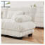 Canapé-lit modulaire en L surdimensionné en chenille blanc avec repose-pieds convertible Cloud-148519366