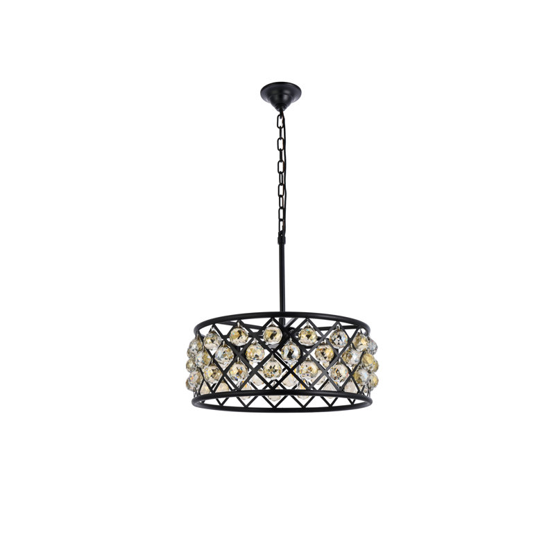 Madison 5 Lumière Tambour Pendentif, Mocha Brown, Golden Teak Smoky