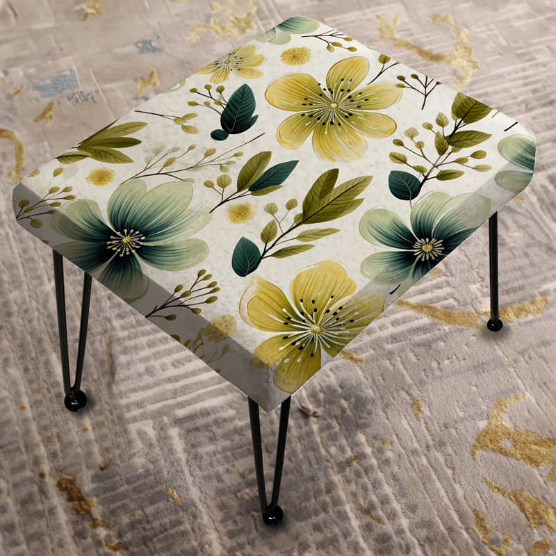 Villareal - Repose-pieds rectangulaire floral