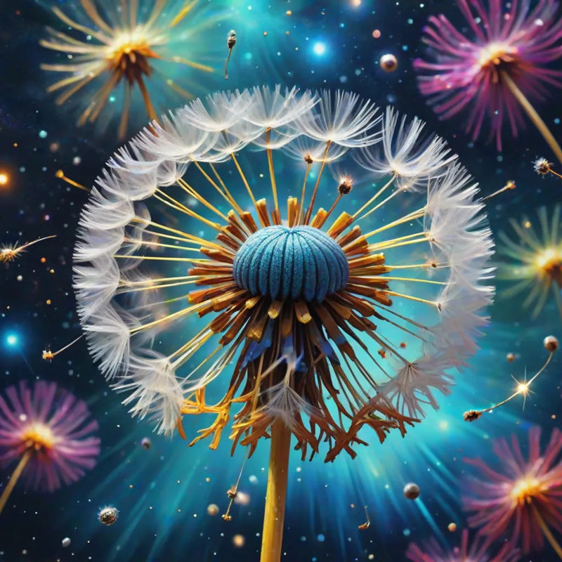 «Galactic Wishes - Pissenlit», reproduction d'art