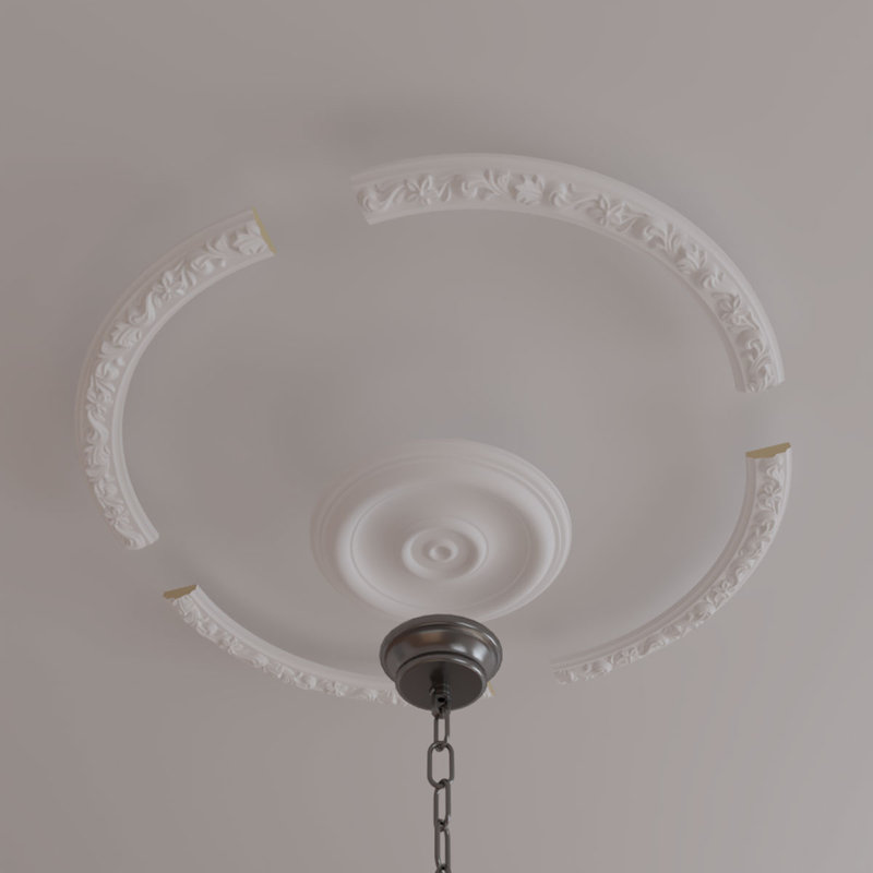 Kent Ceiling Medallion, Single (1/4 of a Complete Circle), 28.75'' H x 28.75'' W x 0.375'' D