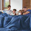 Couverture 100% coton gaufré bleu marine Waffle-119070200-119070202