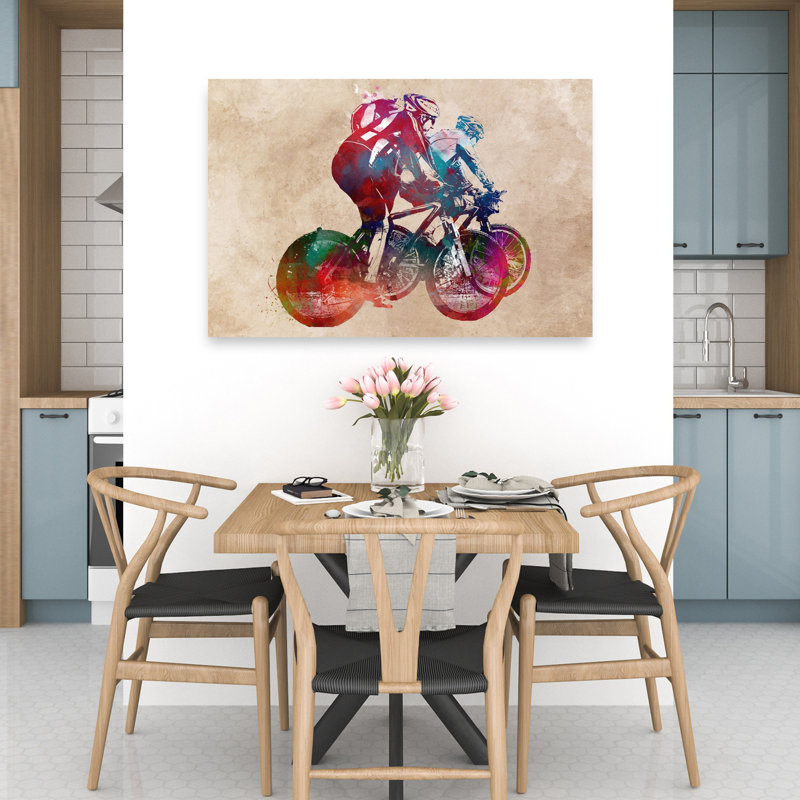 «Dynamic Cycling Art», art mural contemporain, H 32 po x l 48 po