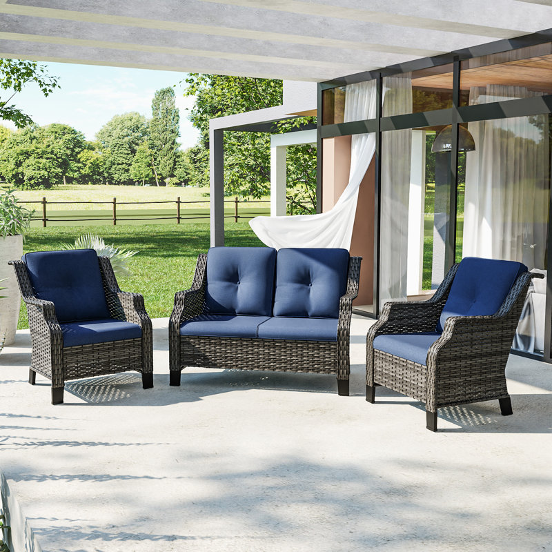 Dax - Person Patio Conversation Set, Blue