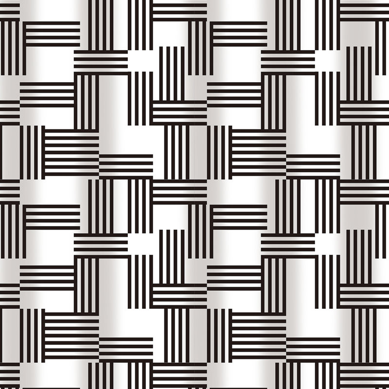 Standard Black and White Vinyl Tub Curtain with Non-Rusting Finish