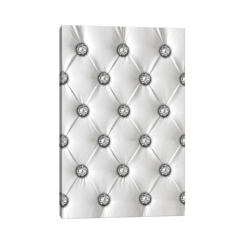 Diamant Chesterfield blanc, H 12 po x l 8 po x P 0,75 po