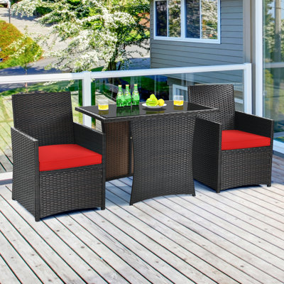 Saffian Rectangular 2 - Person 51'' Long Dining Set with Cushions