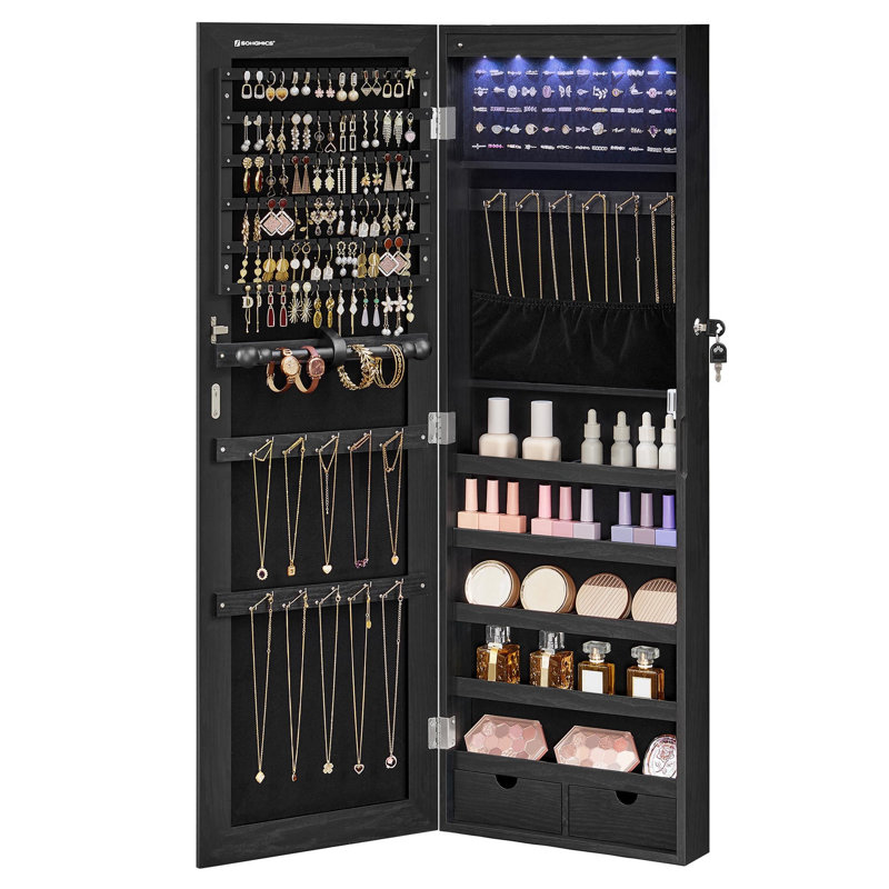 Armoire à bijoux murale avec miroir Mohsin