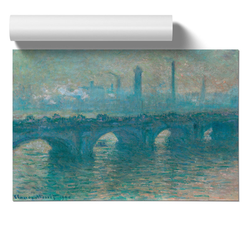 Waterloo Bridge In London Vol.4 by Claude Monet - No Frame Painting, 21cm H x 30cm W x 0.1cm D