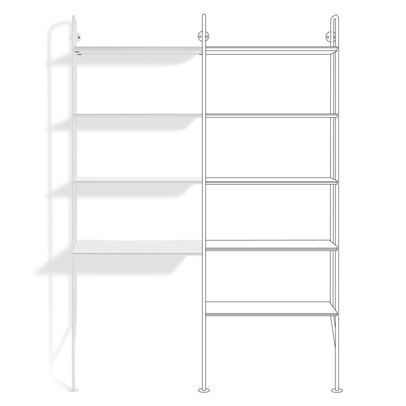 Hitch Desk, White, White