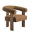 Chaise d'appoint moderne en U en mohair avec pieds en bois de noyer-1790052697