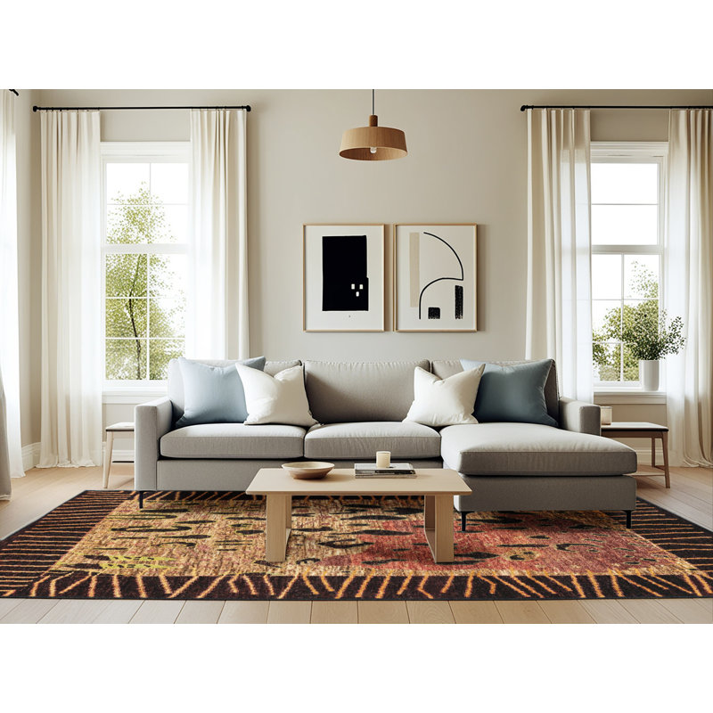 Abstract Indoor Rug, Rectangle 6' x 9'