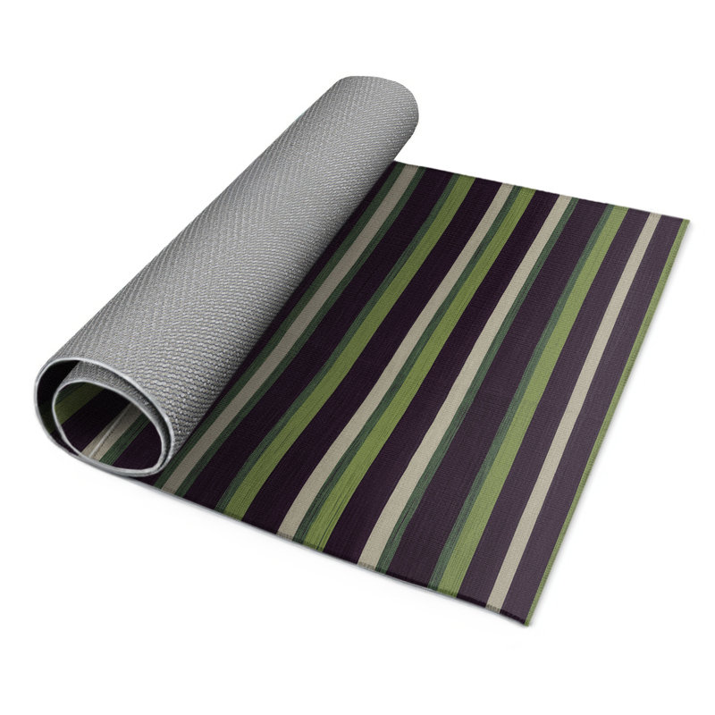 HorizontalStripes Purple Indoor and Outdoor Area Rug, Rectangle 8' x 10'