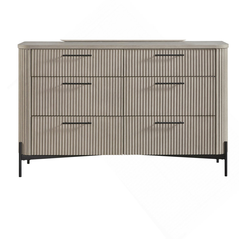 Commode 6 tiroirs - Taupe, Taupe