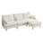 106.5" Chenille Upholstered 3 Seater Sectional Sofa With Chaise, Modular Convertible Sofa Couch With Pillows-1188823170