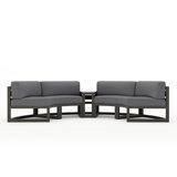 Avion 43" Wide Outdoor Curved Patio Sectional with Sunbrella Cushions