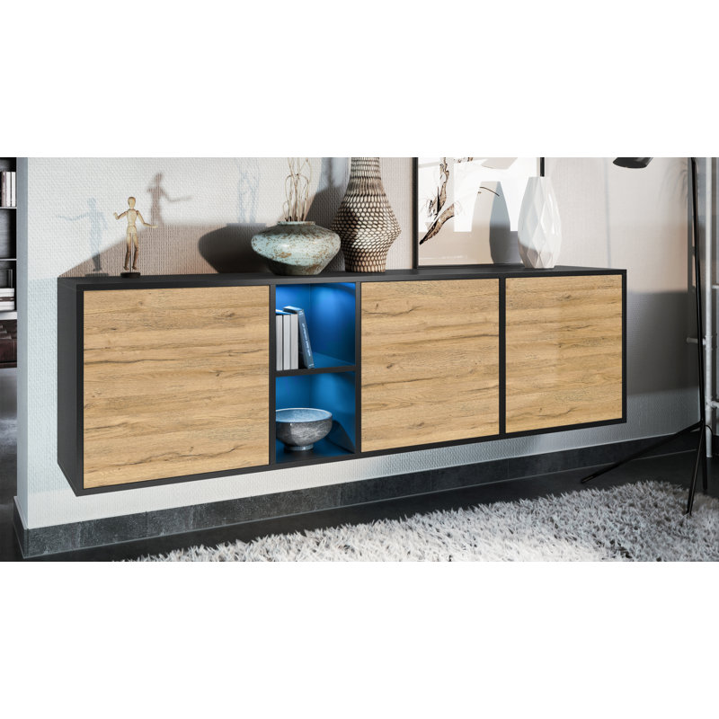Argaki 182cm Sideboard, With LED, Oak Nature