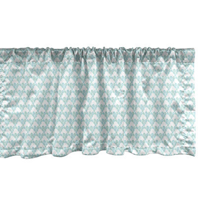 Ambesonne Mint Valance Pack of 2 Doodle Abstract Soft Bubbles Seafoam and White