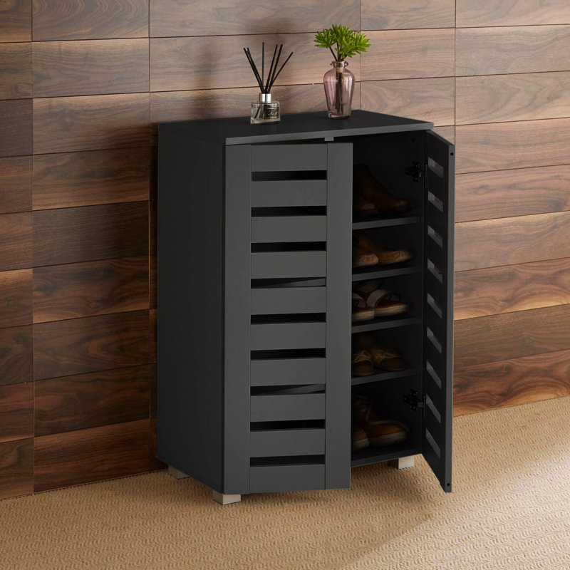 Oslo 10 Pair Shoe Storage Cabinet, Black
