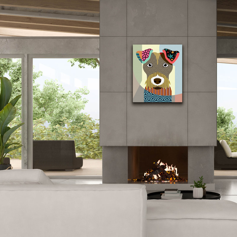 «Wire Fox Terrier» par Lanre Adefioyue, H 30 po x l 26 po x P 1,5 po