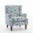 Duward Boho Blue Floral Upholstered Wingback Accent Chair with Nailhead Trim-2107358654