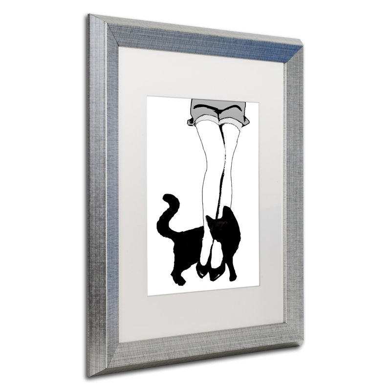 Jadaya «Black Cat», impression encadrée, Blanc, H 20 po x l 16 po x P 0,5 po